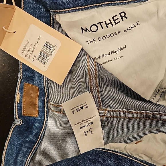 💕MOTHER💕 The Dodger Ankle Jeans ~ Work Hard Play Hard 34 NWT - Picture 16 of 16